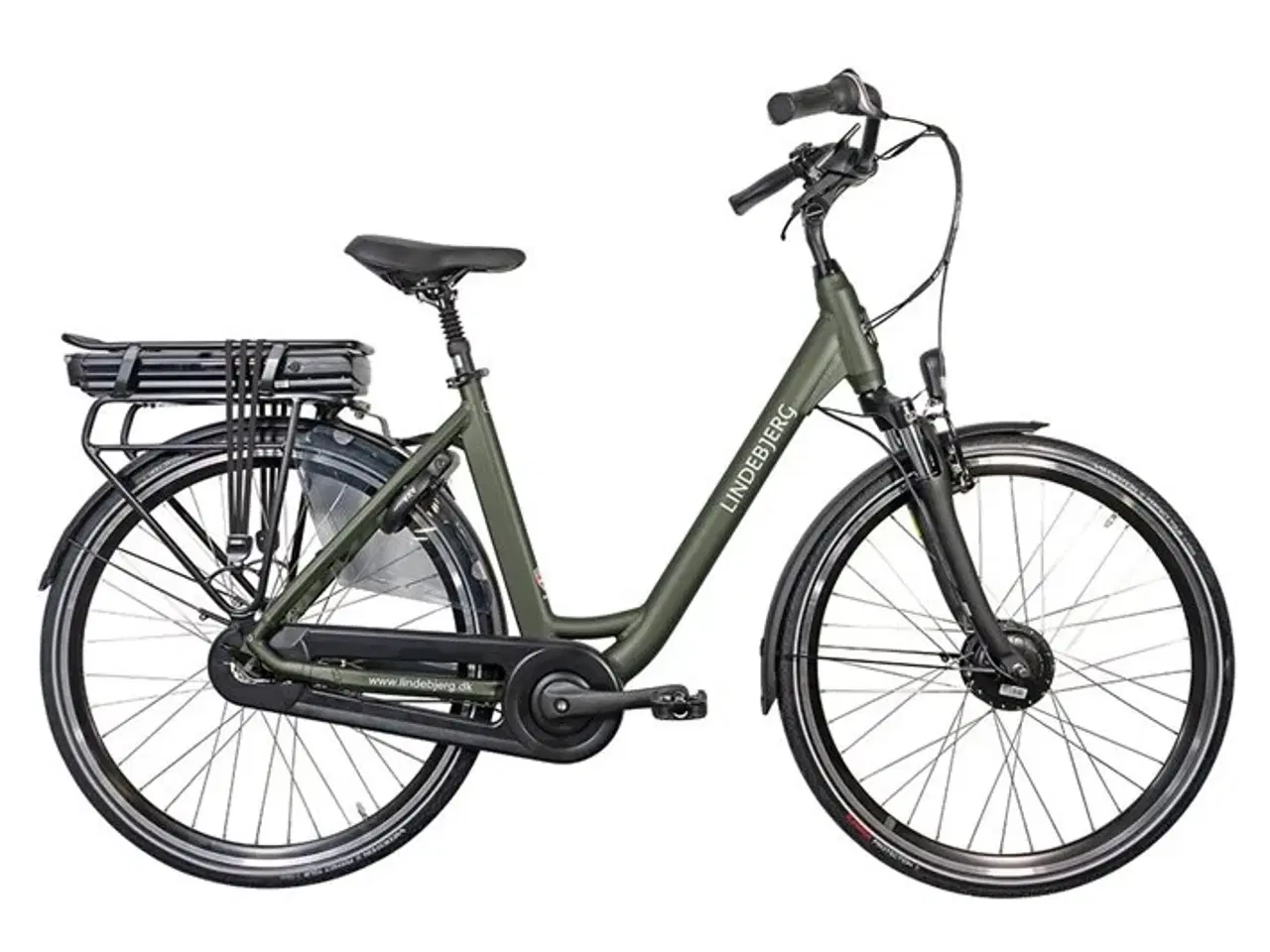 Billede 1 - Lindebjerg 28'' Elcykel Front LUX - Mat grøn