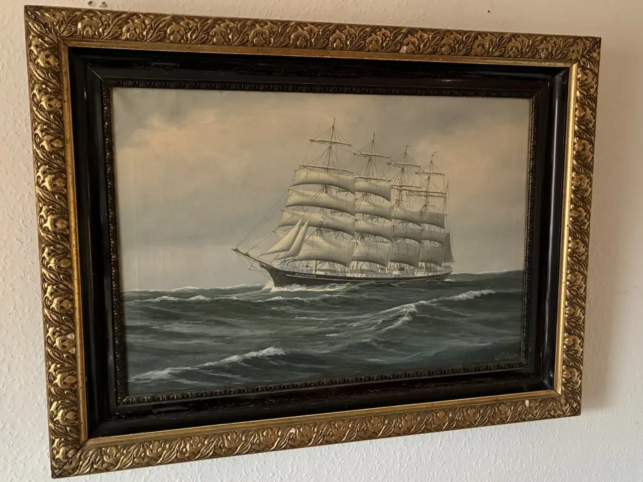 Billede 1 - Oliemalerier af skoleskibet København