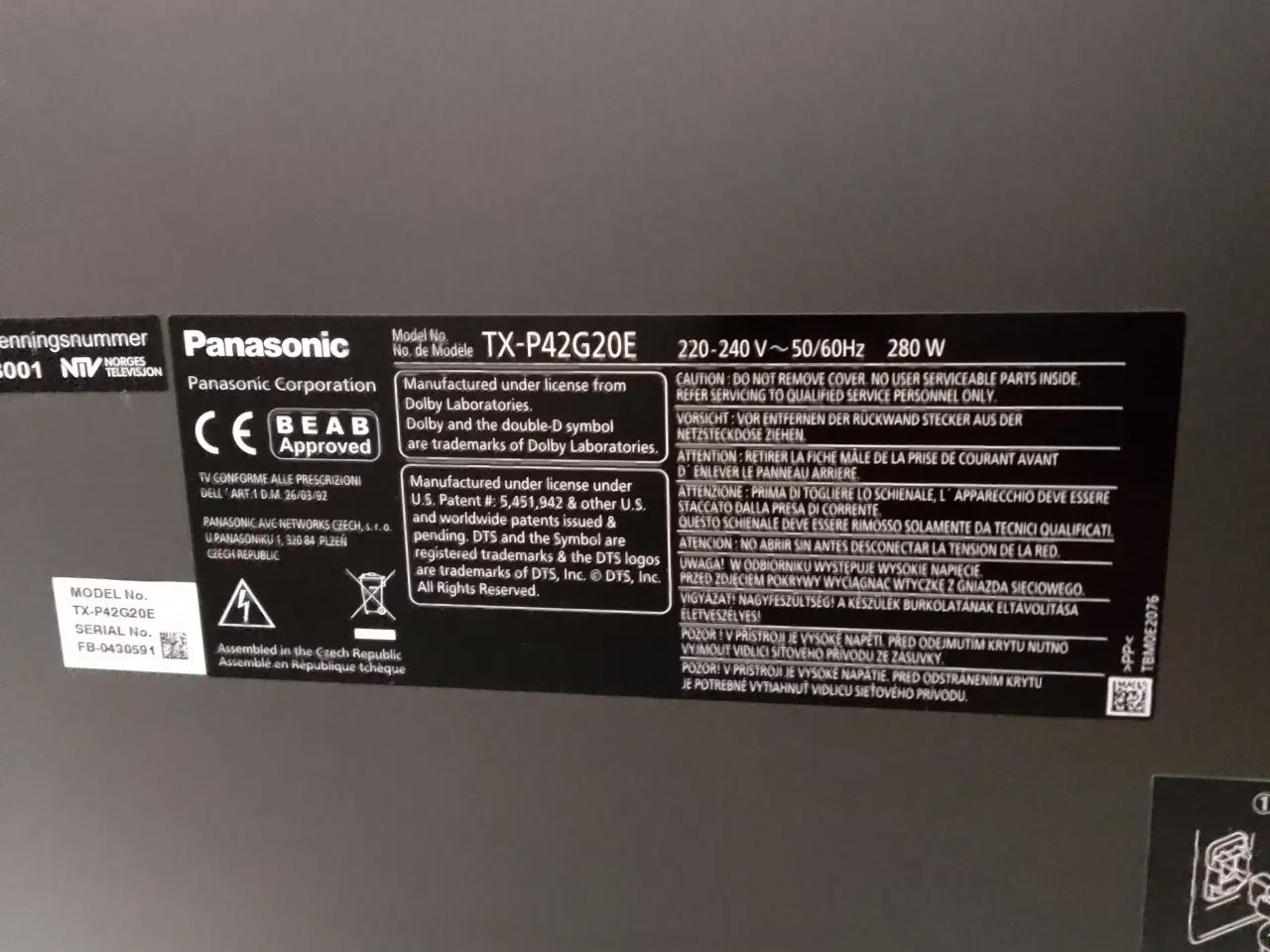 Billede 3 - Panasonic 42" TV