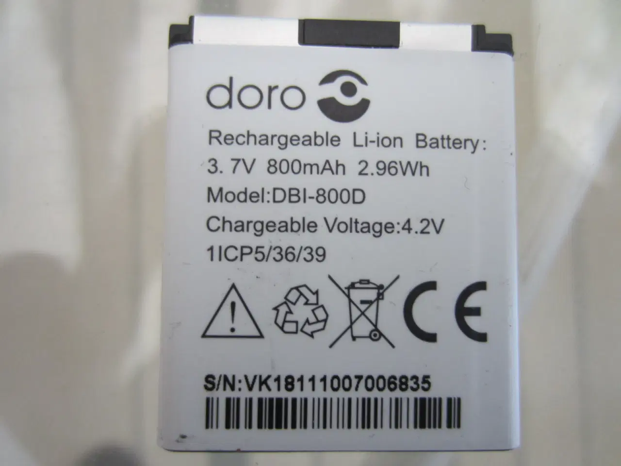 Billede 1 - Originalt doro DBI-800D batteri Li-Ion 3.7V