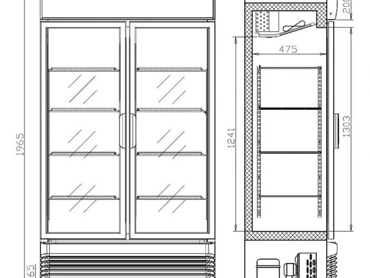 Billede 2 - Display køleskab – med døre 120 kg