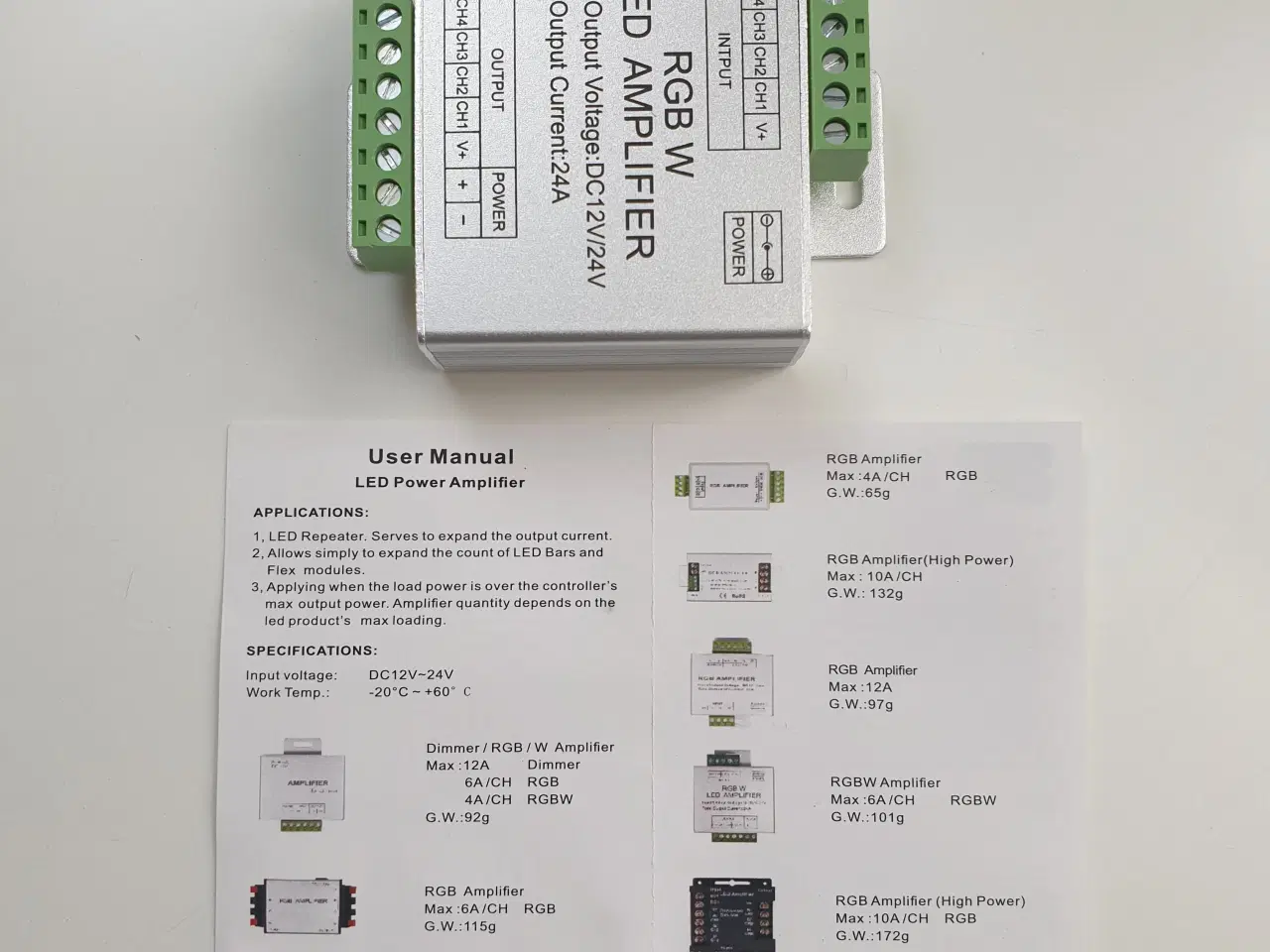 Billede 7 - NY! 12V-24V 24A 288W RGBW LED Forstærker