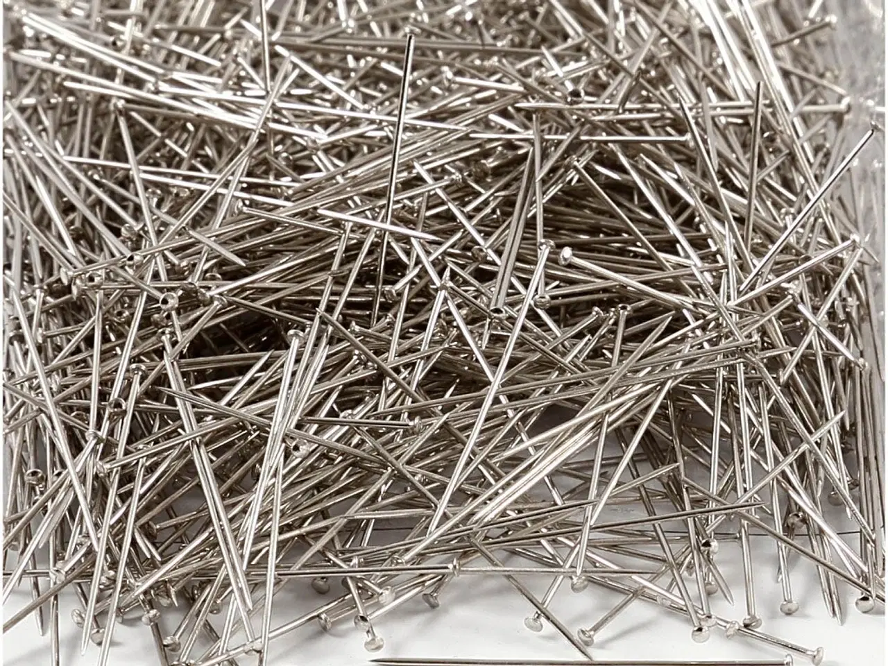 Billede 1 - Kvalitets knappenåle 37 mm - 500g sølvfarvet pakke