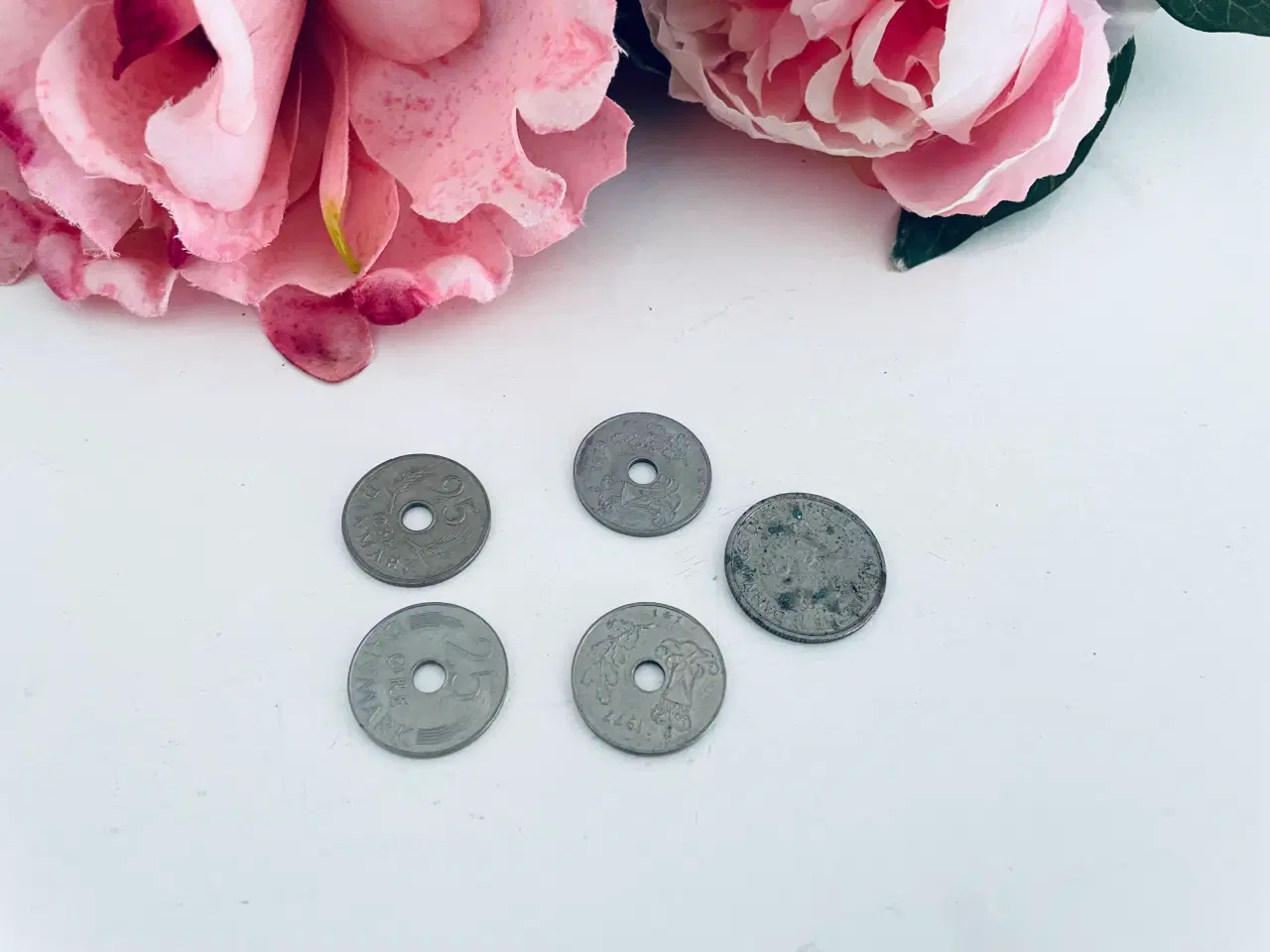 Billede 4 - Danske 25 øre + 1 kr