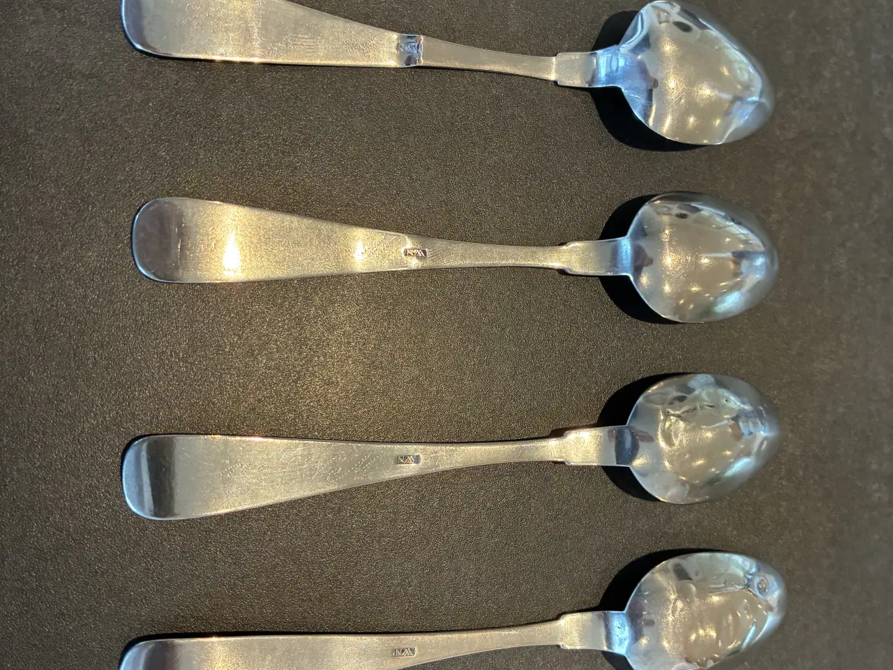Billede 2 - Gamle dobbeltriflet teskeer i sølv