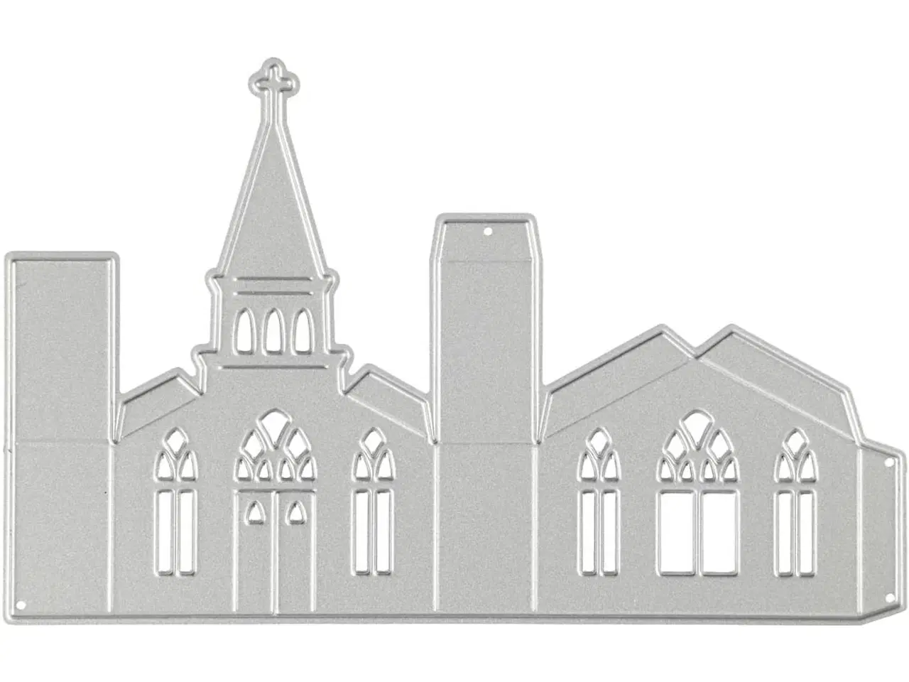 Billede 1 - Skære- og prægeskabelon, kirke, str. 135x85 mm, 1 stk.