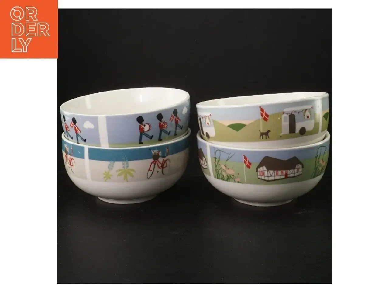 Billede 1 - Porcelænsskåle med danske motiver fra Denmark (str. Ø 13x6 cm)