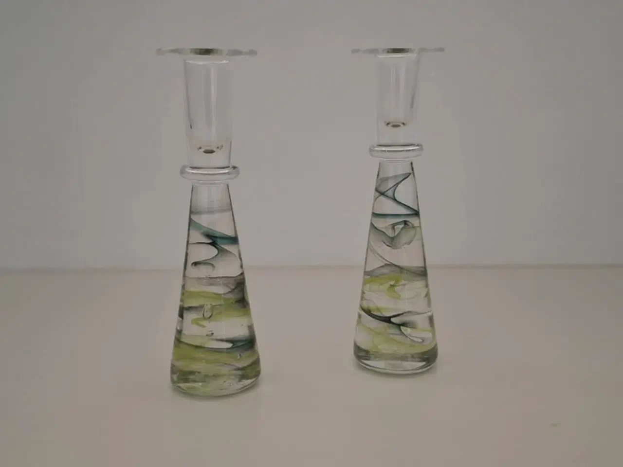 Billede 2 - Mundblæst glas lysestager