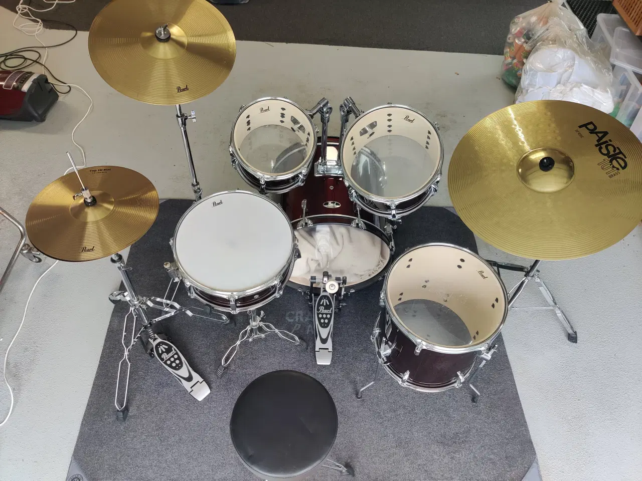 Billede 3 - Trommesæt, Pearl Roadshow 18" Plus Red Wine