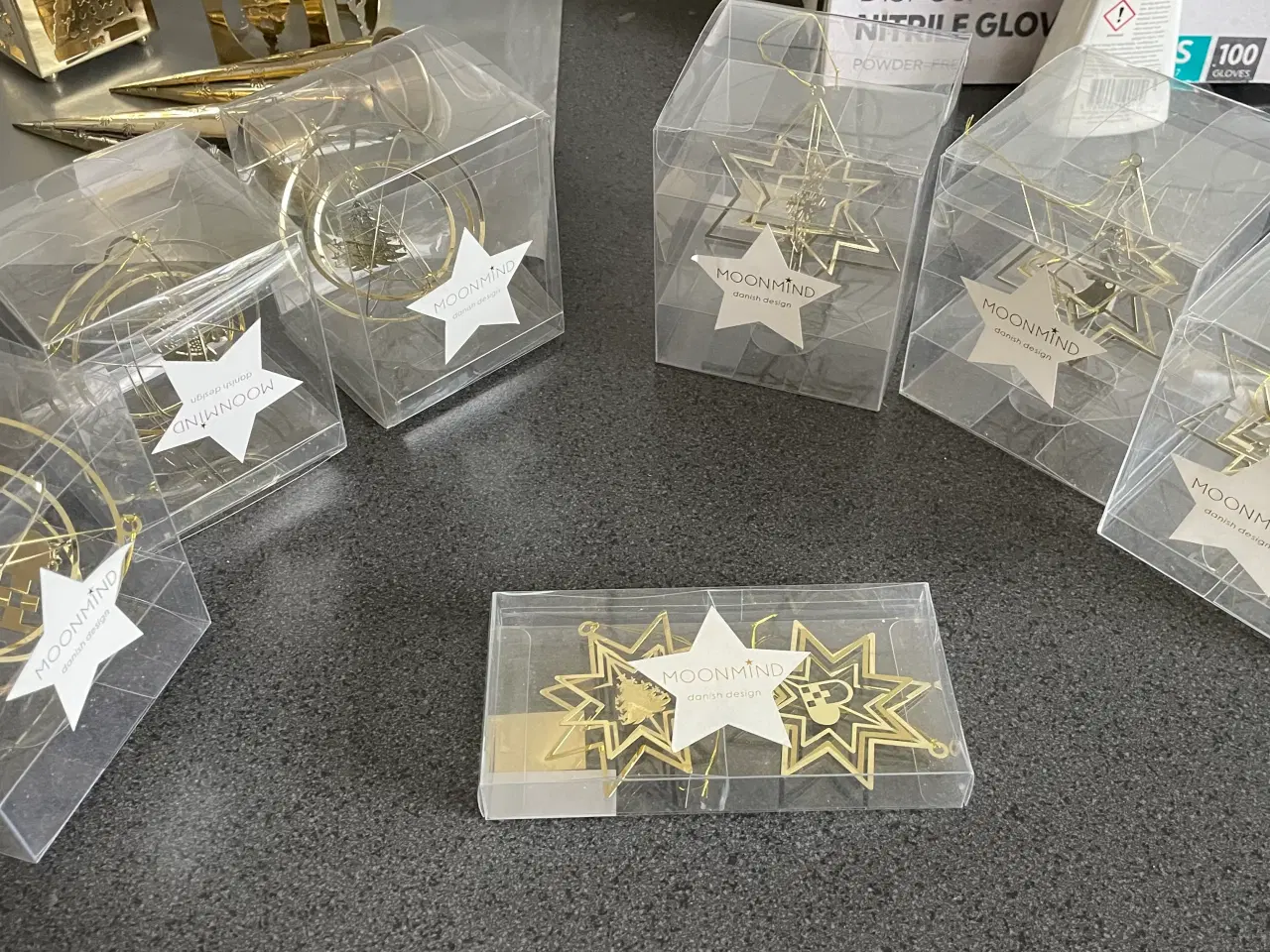 Billede 8 - 7 æsker med flotte forgyldte juleophæng MOONMIND