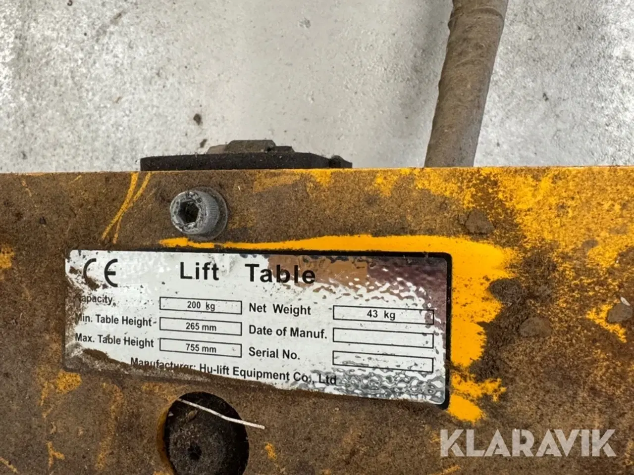Billede 5 - Løftevogn / Saxebordvogn Hu-Lift Equipment Co.