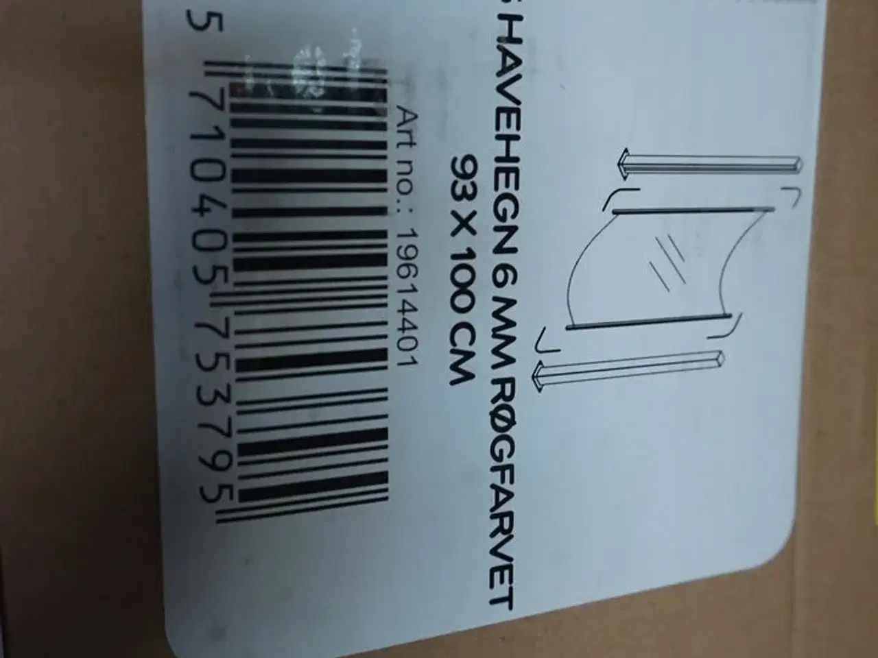 Billede 3 - 2 stk Buede Nordic Glashavehegn Røgfarvet 93x100 cm