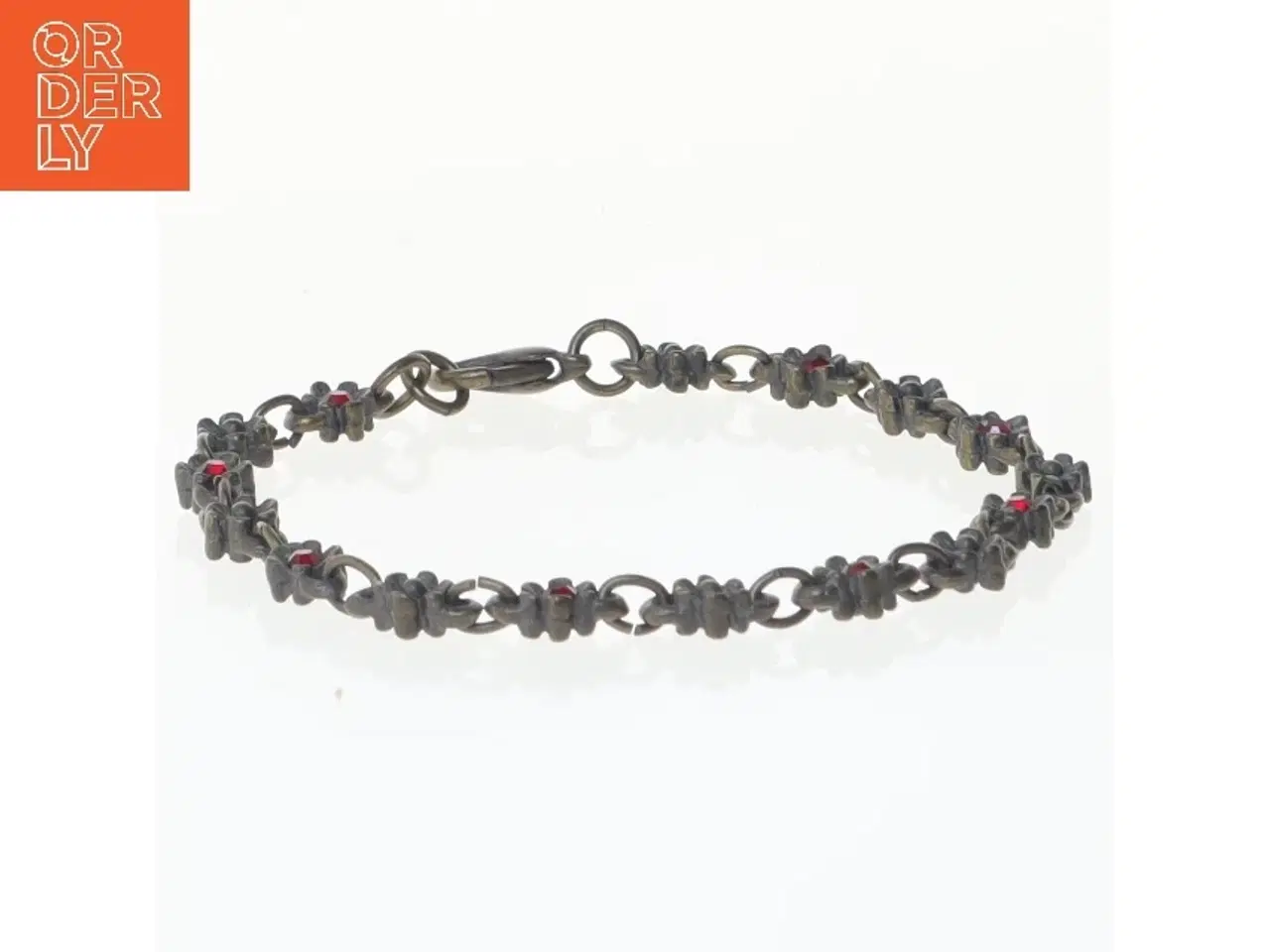 Billede 3 - Smykkesæt med rød sten (str. 19 og 43 cm)