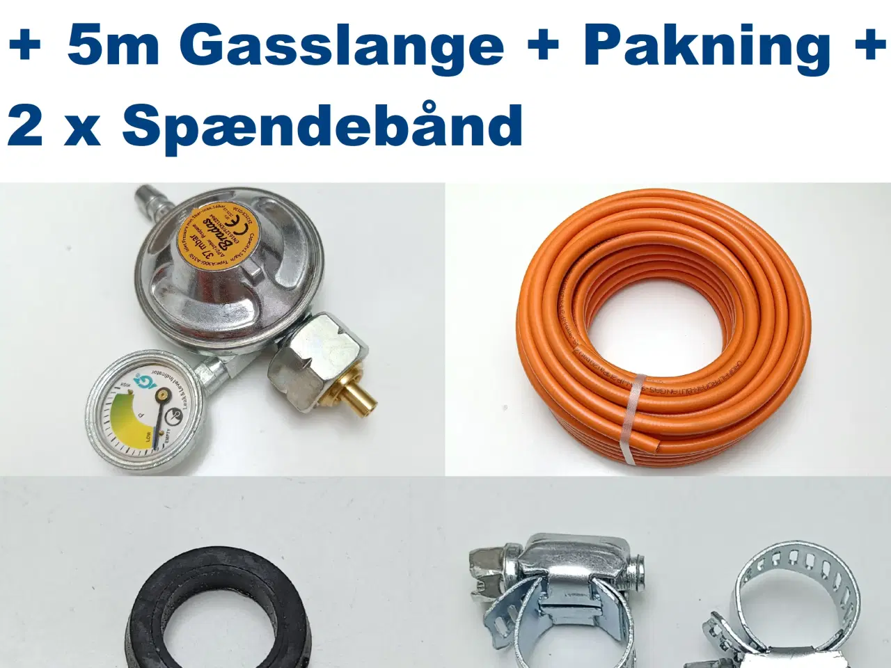 Billede 1 - NY! Gasregulator + Manometer + 5m Gasslange