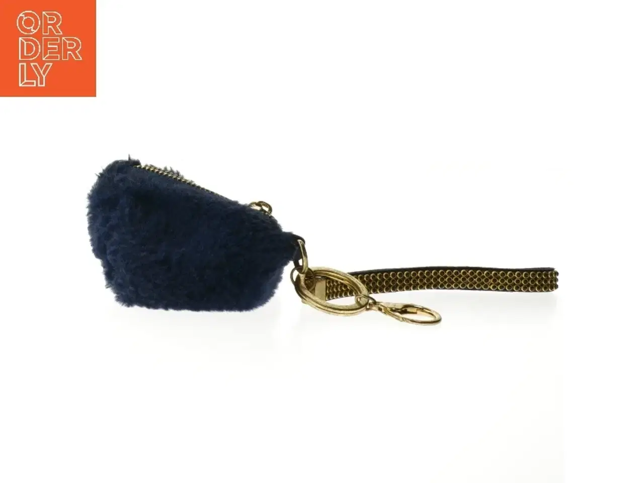 Billede 4 - Blå pels pompom nøglering fra Carpisa (str. 10 x 10 cm uden rem)