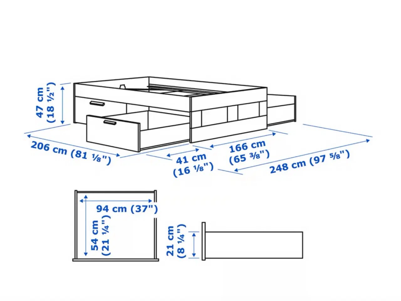 Billede 2 - BRIMNES sengestel fra Ikea
