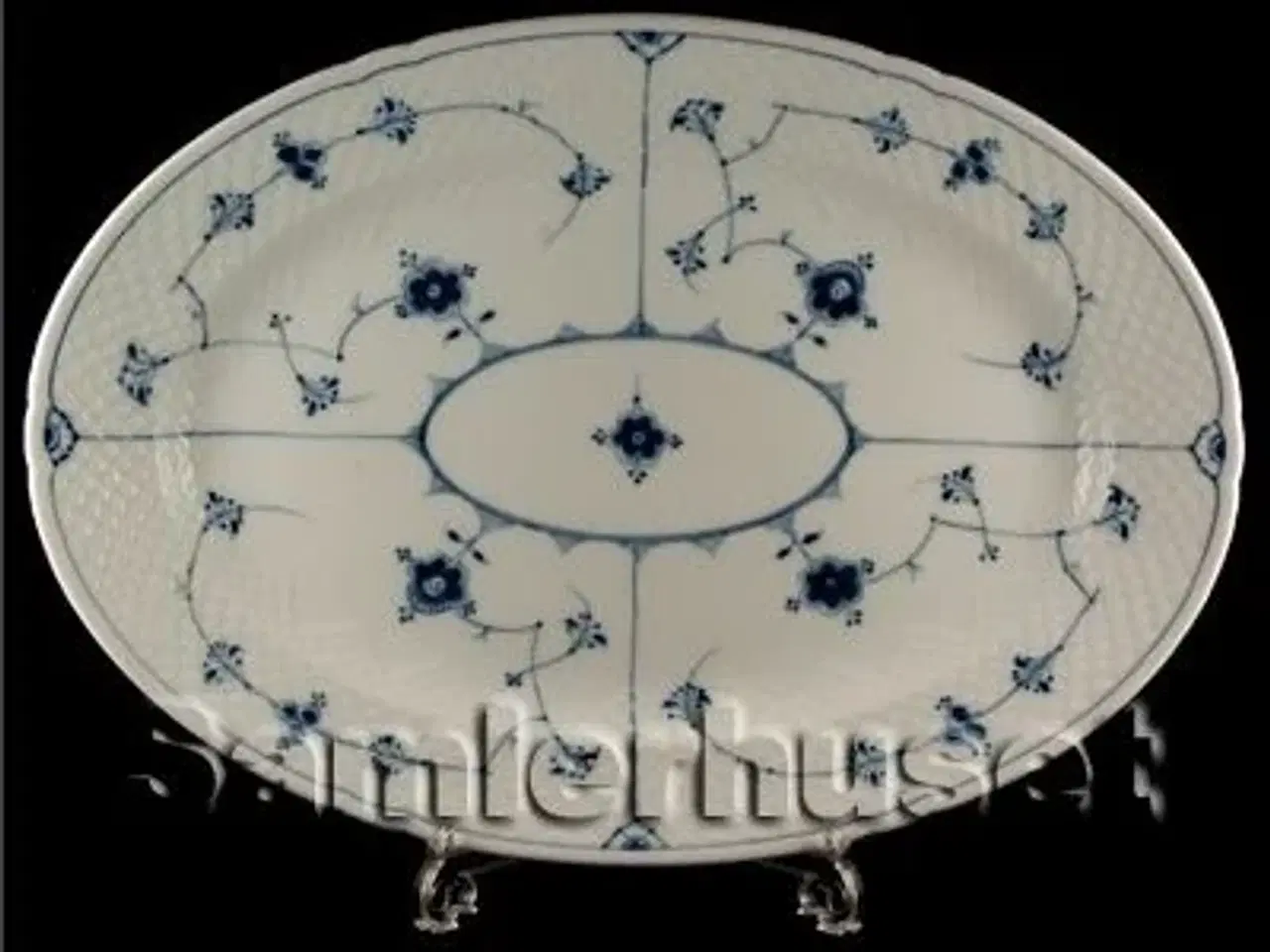 Billede 1 - Blåmalet Stegefad - B&G - 45½x31 cm. B&G nr. 14