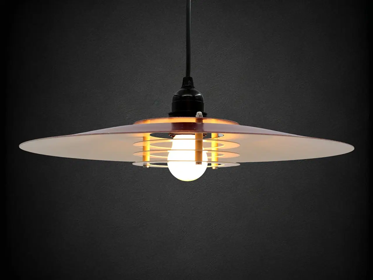 Billede 2 - 1970’er rød loftpendel Ø36 cm – hybrid