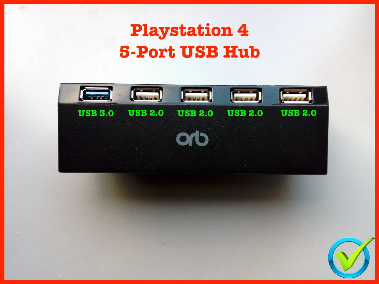 Billede 1 - Playstation 4: 5-Port USB Hub (ORB)