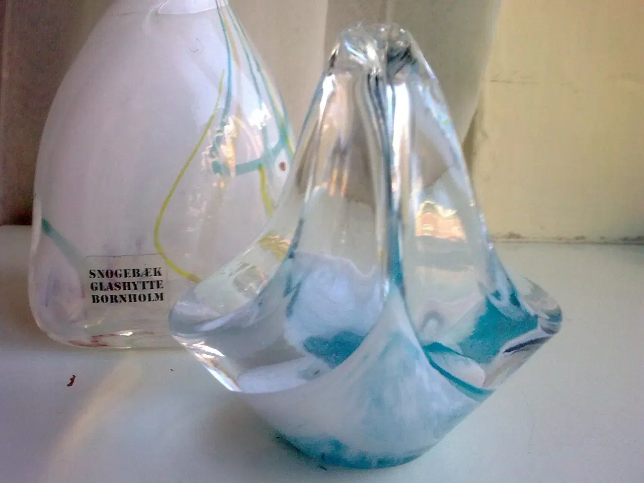 Billede 9 - Lyseblå glas retro +5 forskellige + luftbobler 