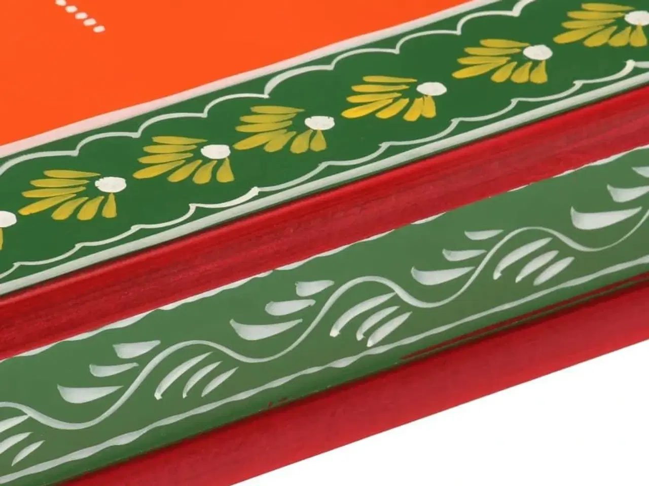 Billede 5 - Sofabord håndmålet massivt mangotræ orange