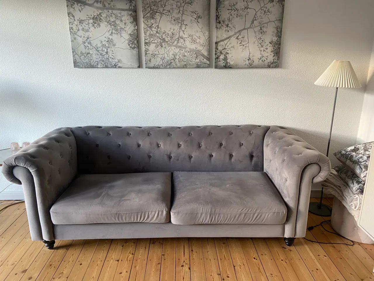 Billede 3 - Grå velour sofa