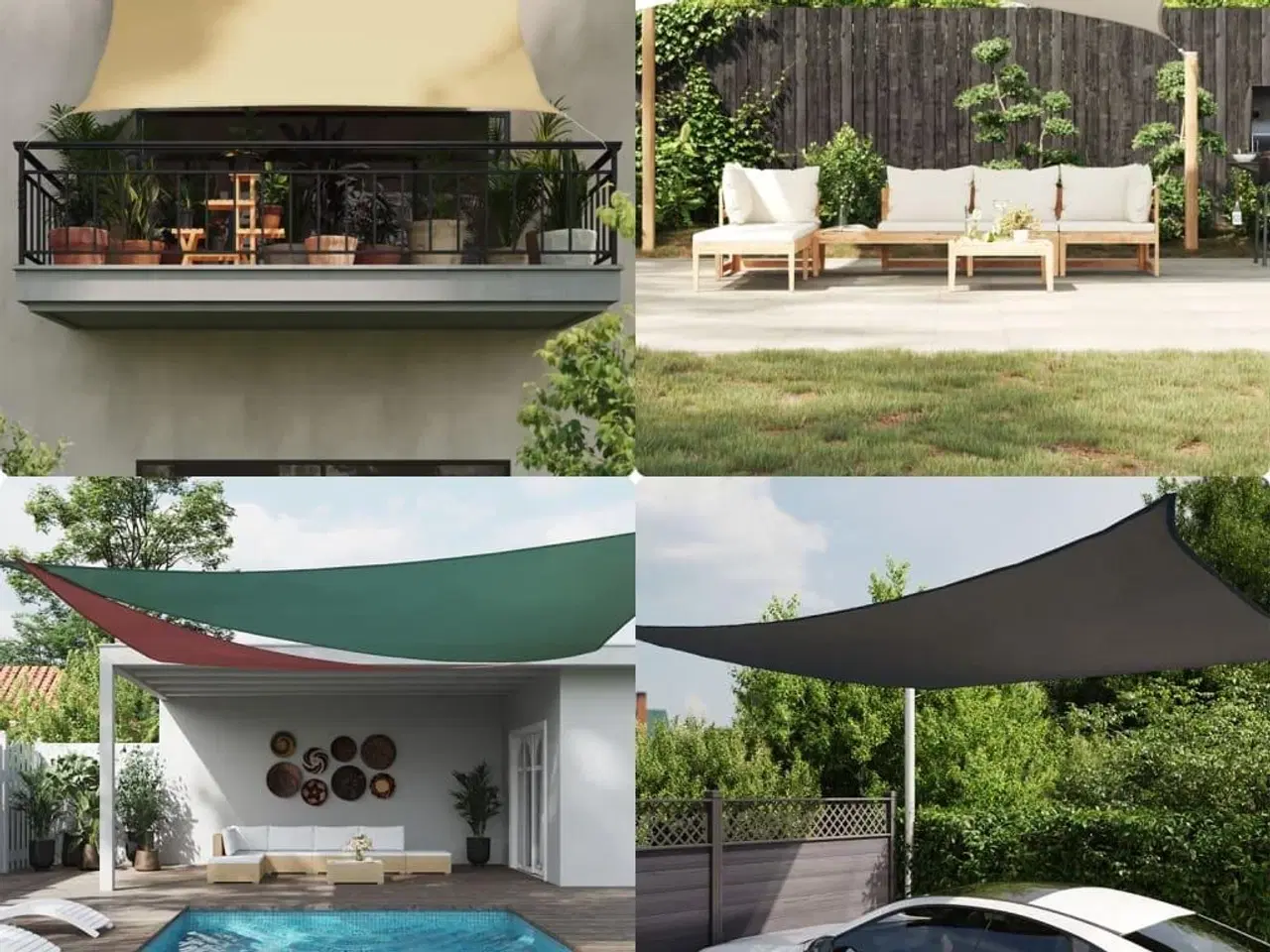 Billede 1 - 42302 Sunshade Sail Oxford Fabric Square 3,6x3,6 m Anthracite