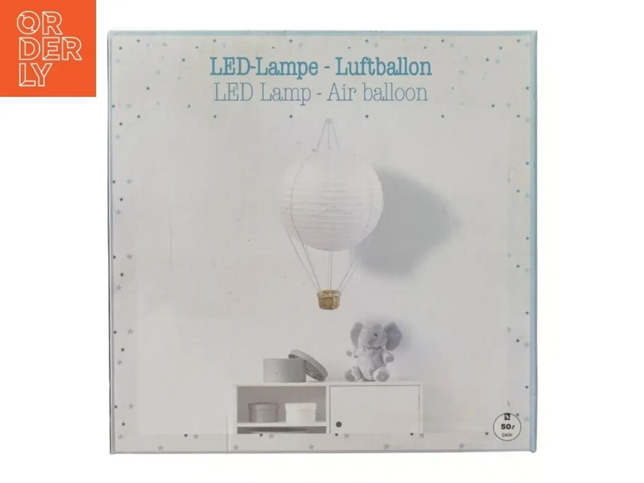 Billede 1 - LED-lampe luftballon fra Netto (str. Ø 30 cm længde 47 cm)