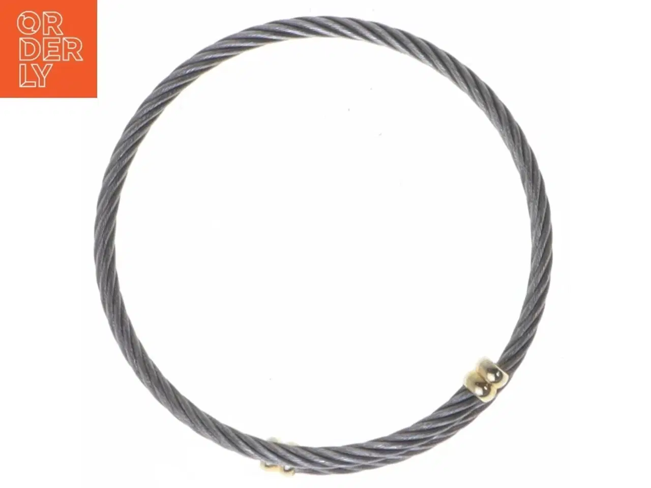 Billede 3 - Stålarmbånd med gulddetaljer (str. 6,5 cm)