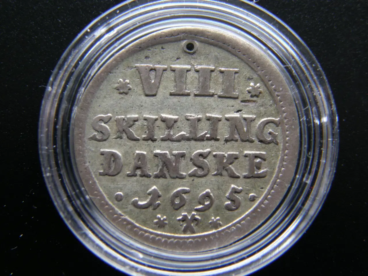 Billede 1 - Danmark  8 Skilling 1695 Glückstadt  KM#82        