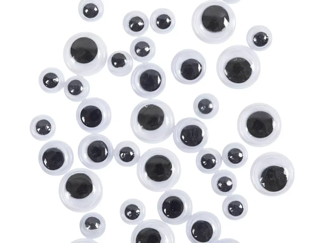 Billede 1 - Rulleøjne 6-10 mm, 40 stk. til kreative projekter