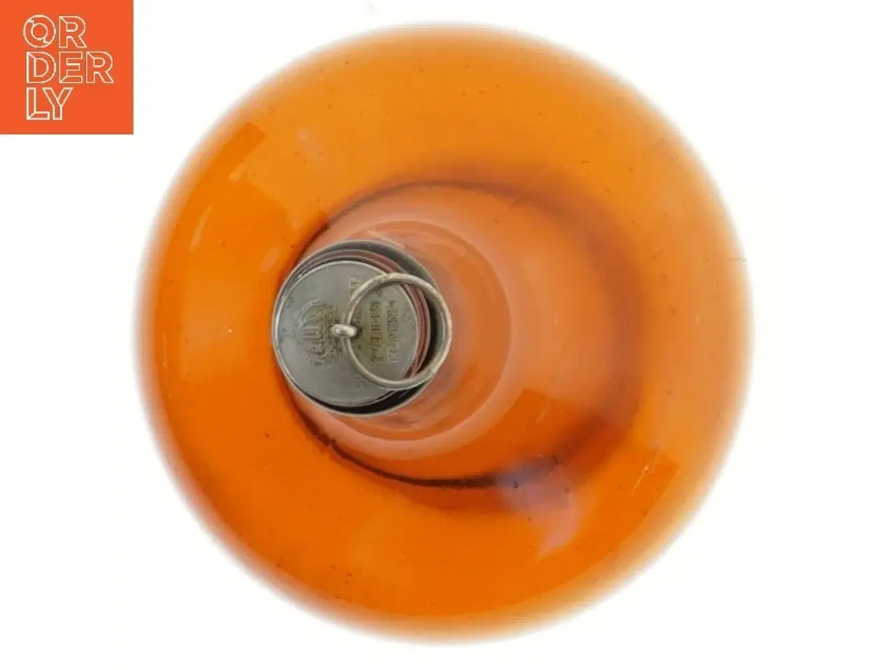 Billede 2 - Vintage flaskeformet vase med indgraveret metalprop (str. 20 cm)