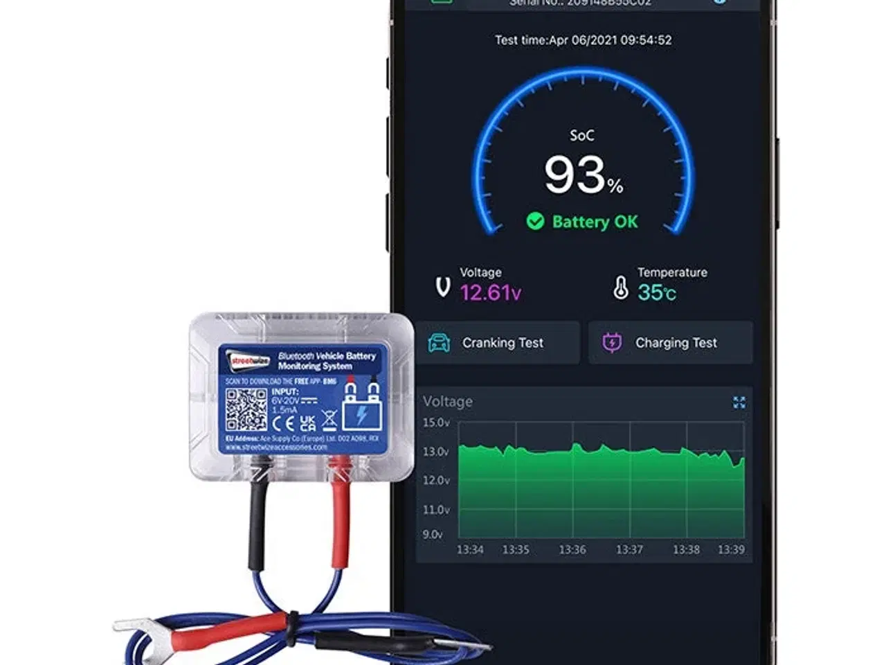 Billede 1 - Bluetooth overvågning af 12V batteri til bil og båd