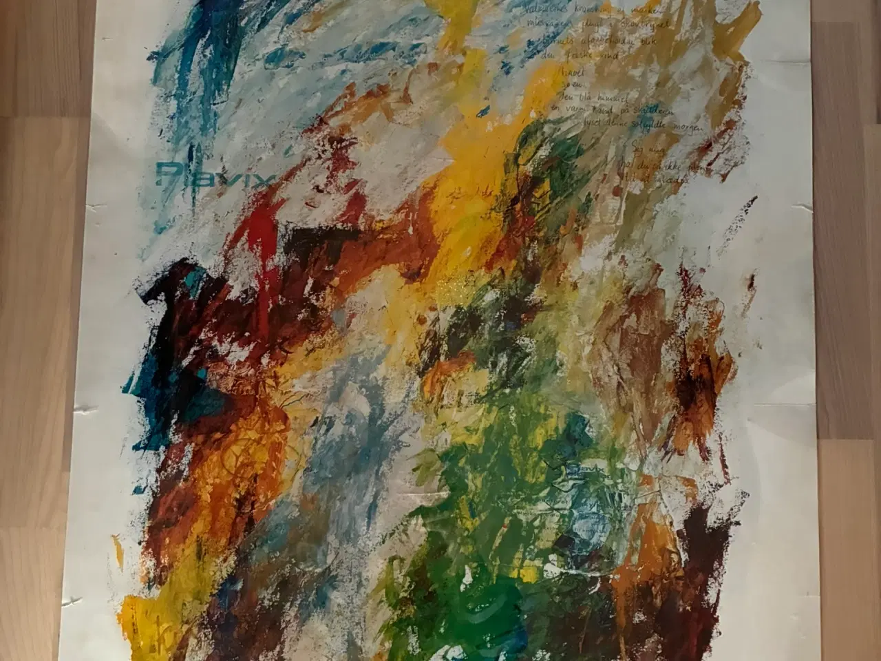 Billede 2 - Stor abstrakt plakat med tekst.