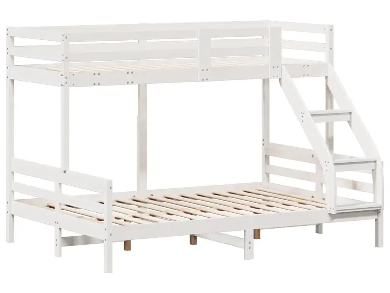 Billede 2 - Køjeseng 90x200/140x200 cm massivt fyrretræ hvid