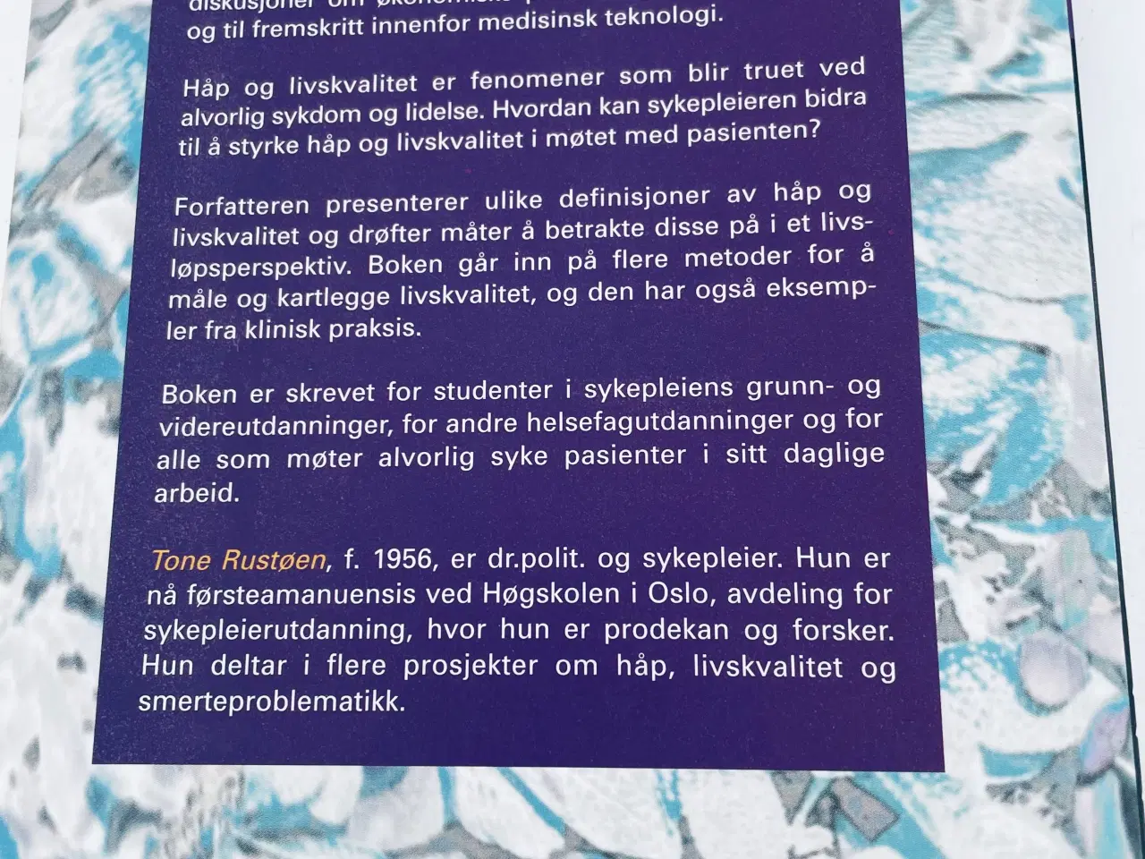 Billede 2 - Håb og livskvalitet - Tone Rustøen