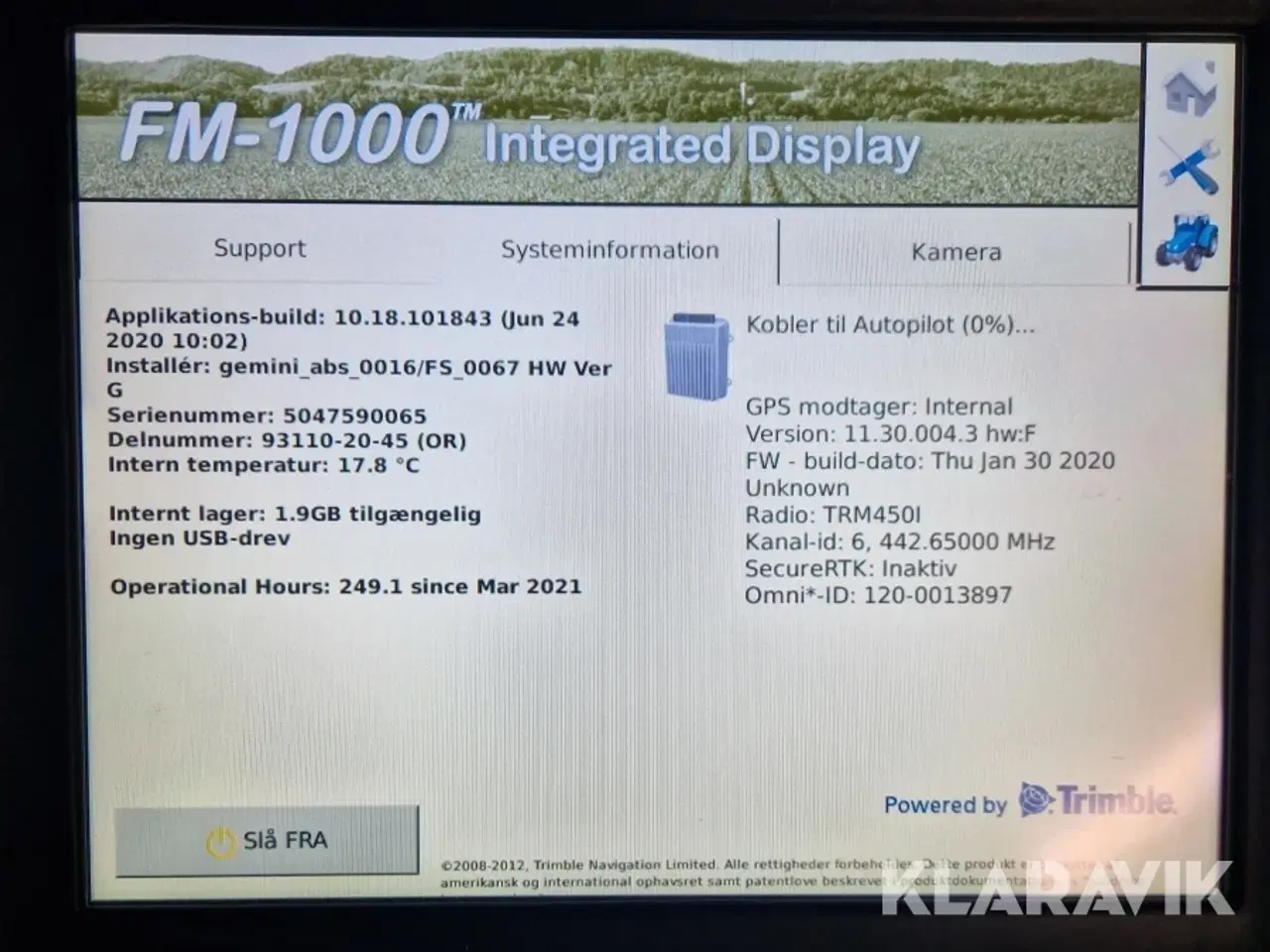 Billede 2 - Autostyring Trimble FMX1000 - komplet