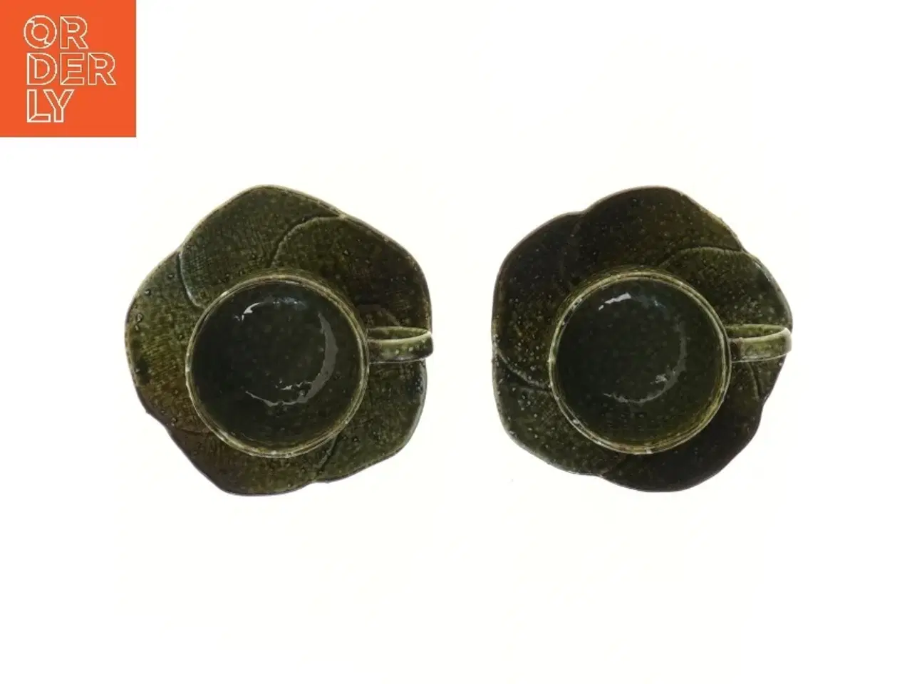 Billede 2 - Grønne tekopper med fat under (str. Ø 11 cm)