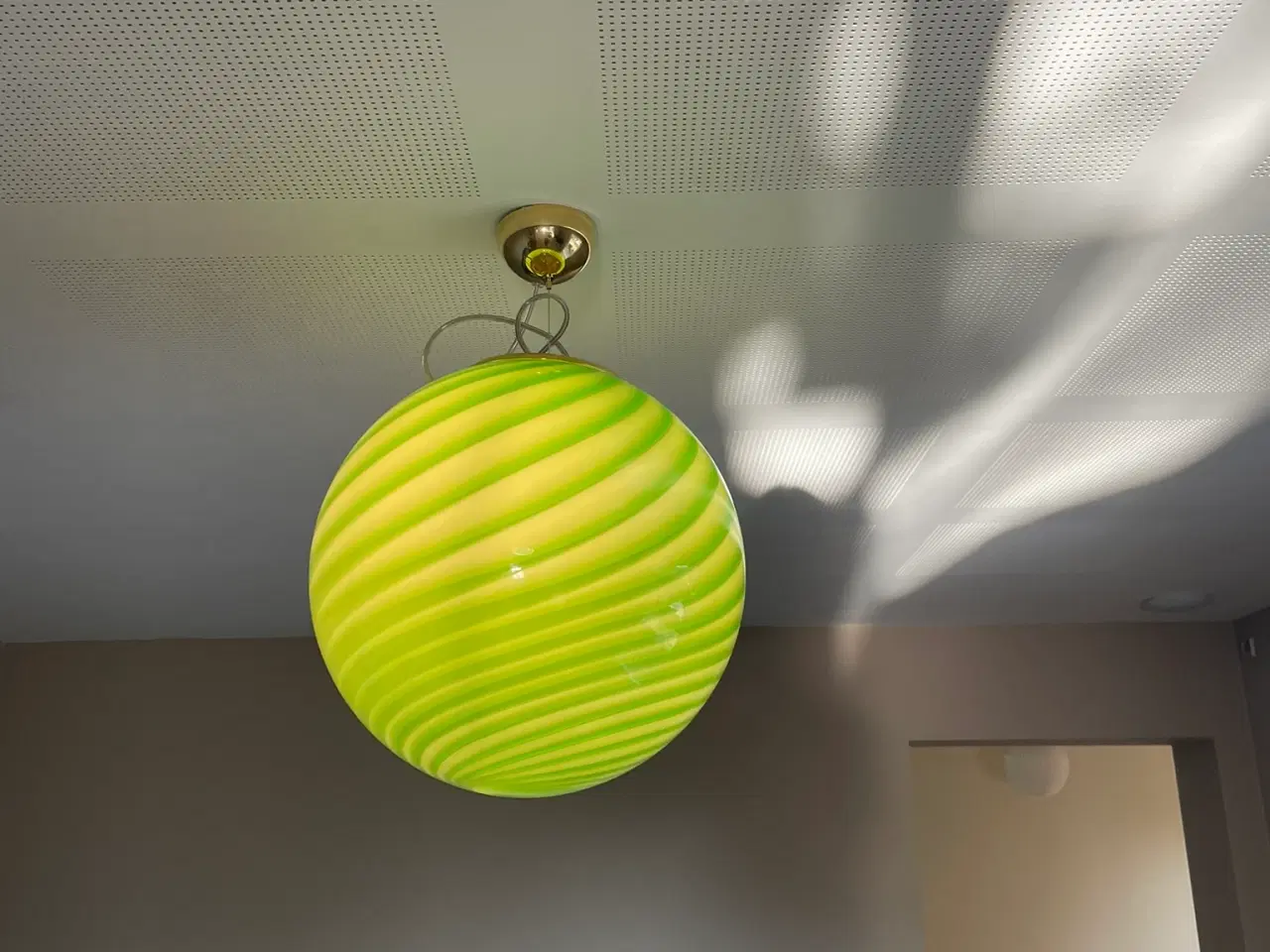 Billede 2 - Murano loftslampe grøn Swirl