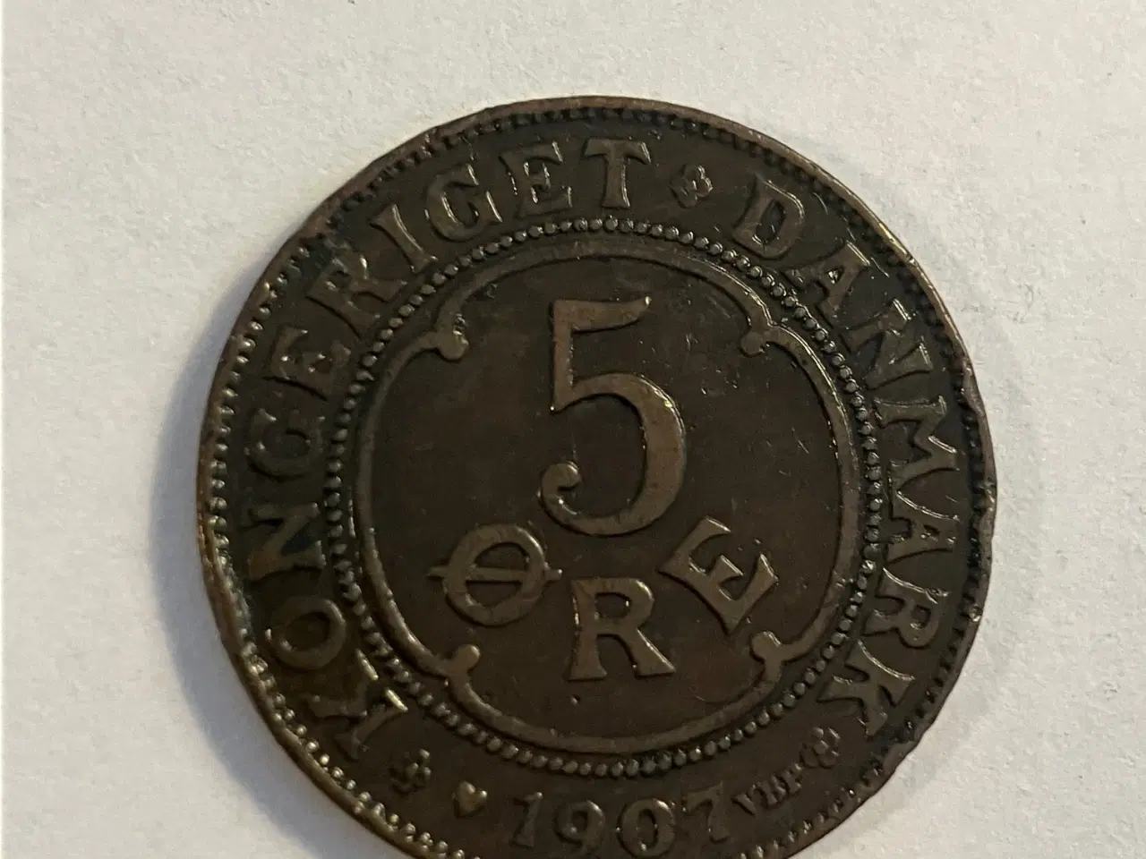 Billede 1 - 5 øre 1907 Danmark