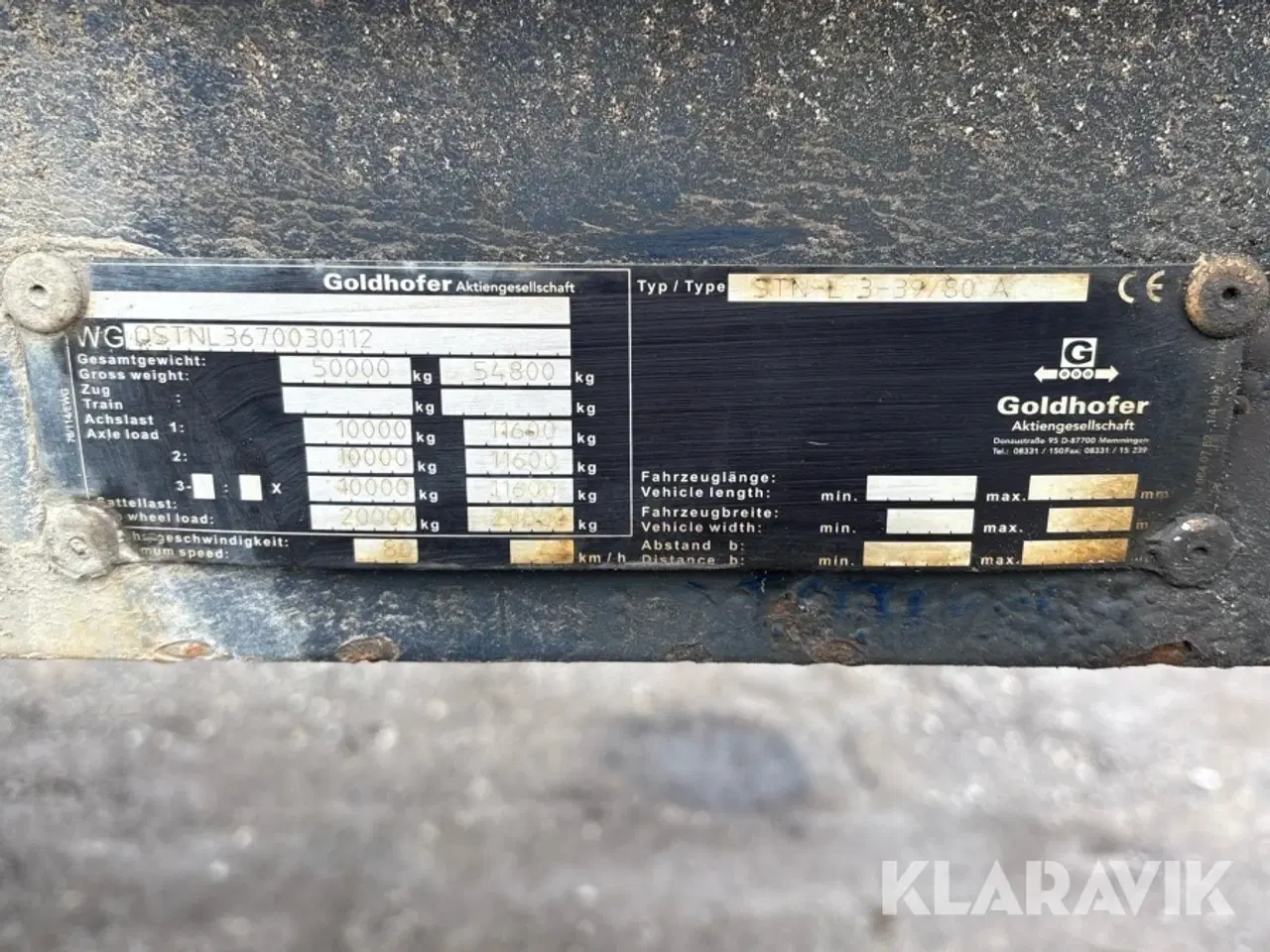 Billede 10 - Maskintrailer / lavlæsser Goldhofer STN-L 3-39/80 A