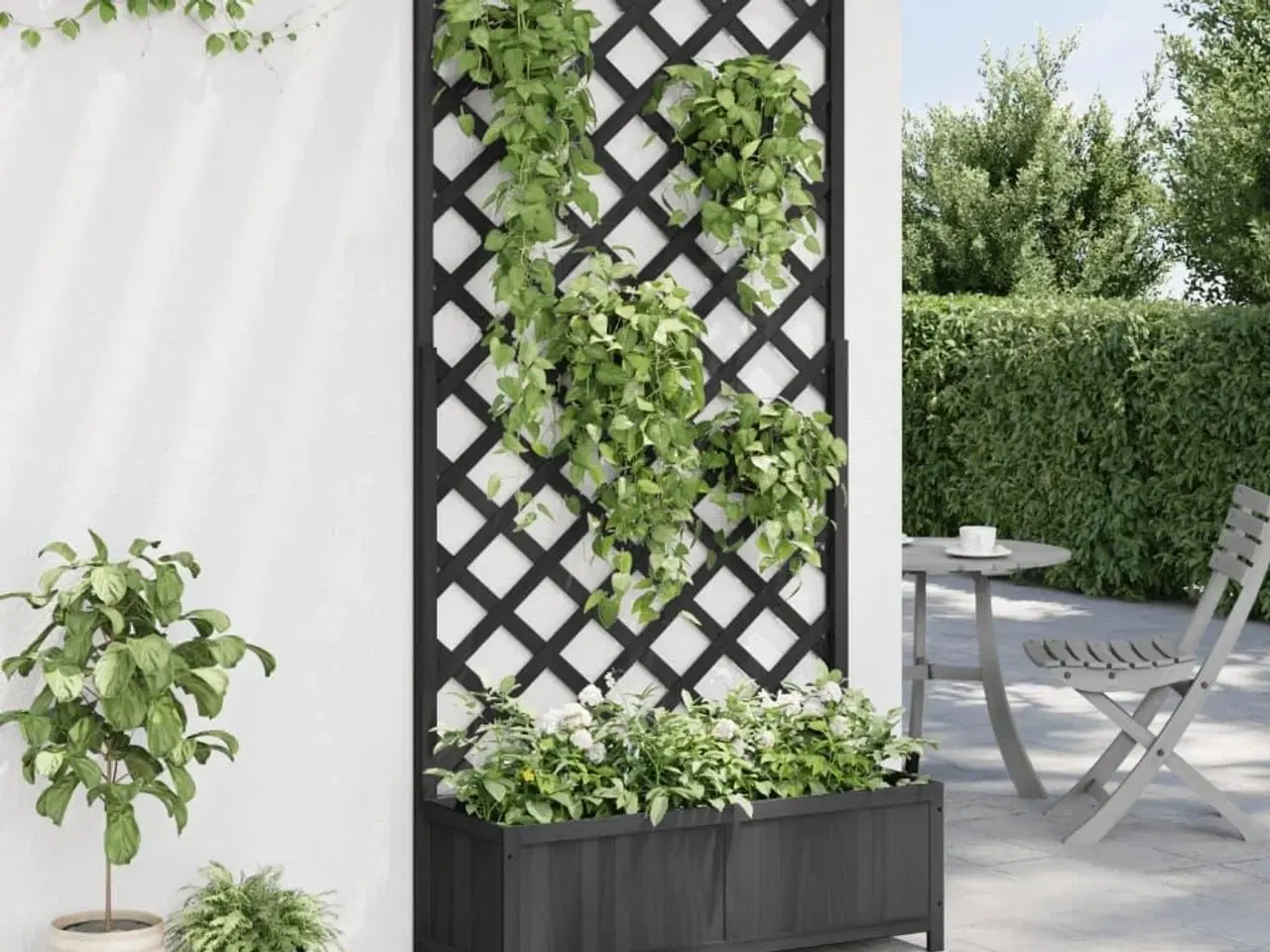 Billede 3 - Plantekasse med espalier massivt grantræ sort