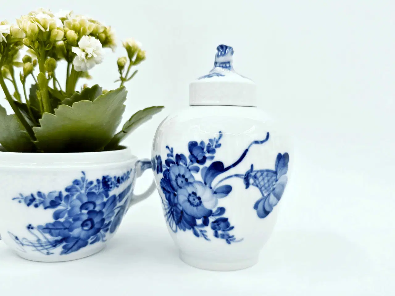 Billede 9 - Blå Blomst krukke med låg / Tedåse 1 sortering