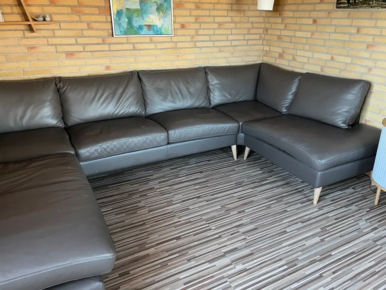 Billede 8 - U-sofa i læder 