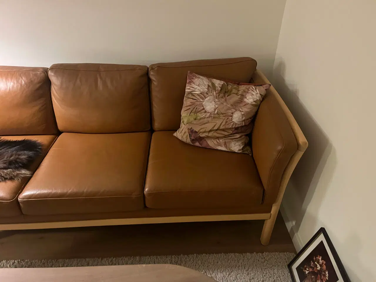 Billede 1 - Flot 3er brun lædersofa