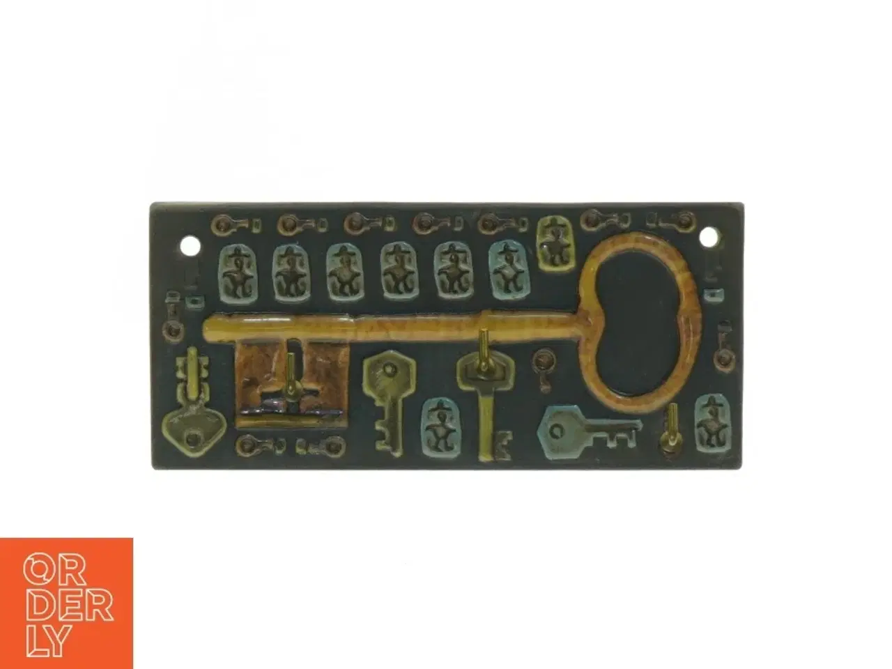 Billede 1 - Keramisk nøglebræt væg ophæng med 3 kroge fra Ole Berg Design Danmark (str. 15 x, 7 cm)