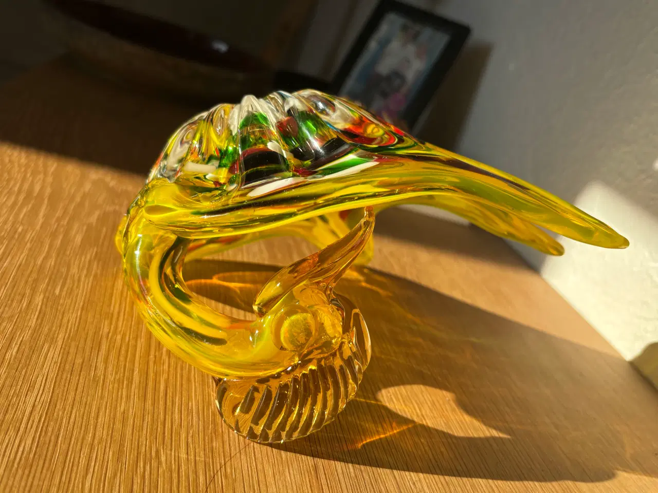 Billede 16 - Smuk vintage Murano-style glas-skulptur – gul fugl