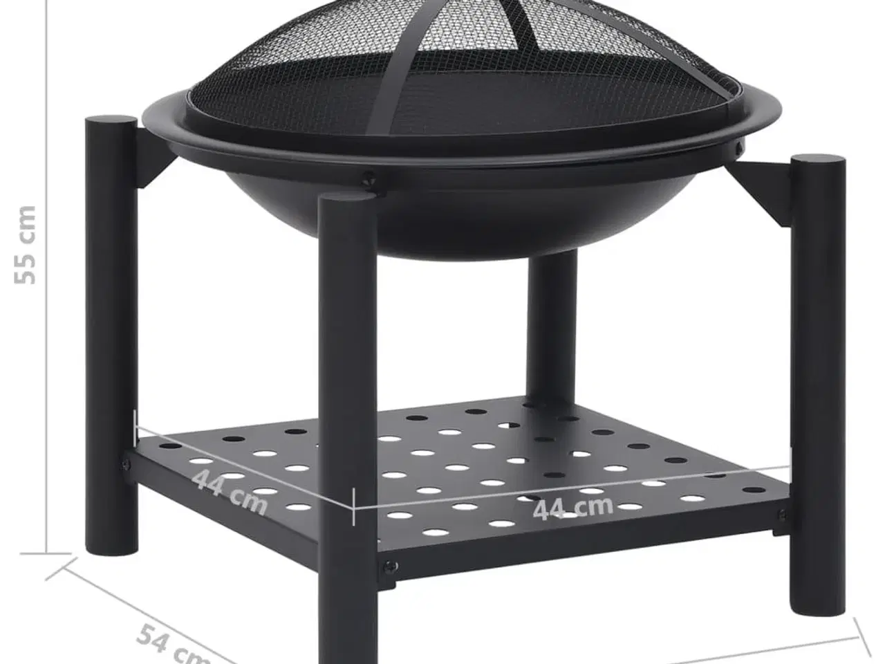 Billede 10 - Bålfad med ildrager 54x54x55 cm stål