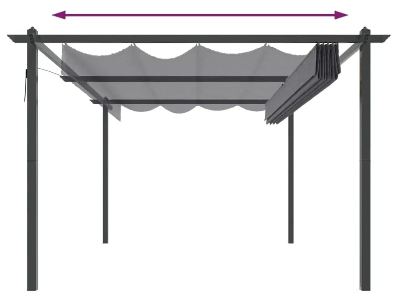 Billede 5 - Havepavillon med sammenrulleligt tag 4x3 m antracitgrå
