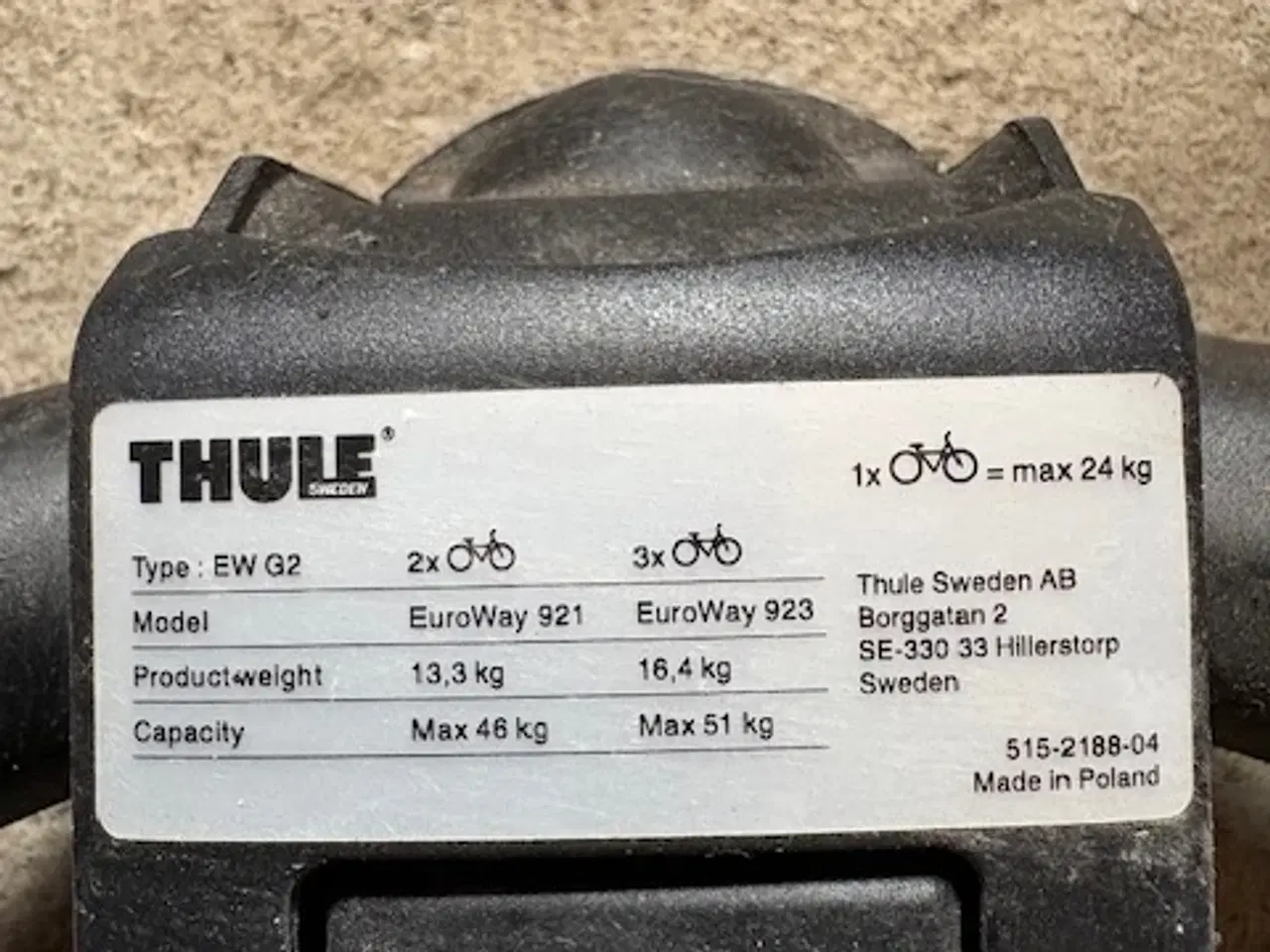 Billede 2 - Thule EuroWay 921 cykelholder